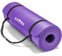 FAIRWAYUK Yoga Mat Thick 10mm - Eco Friendly NBR Foam Exercise Workout Mat with Carry Strap, Non Slip Soft High Density Gym Pilates for Women Men Home, 180x61cm (Purple)