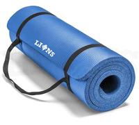 FAIRWAYUK Yoga Mat Thick 10mm - Eco Friendly NBR Foam Exercise Workout Mat with Carry Strap, Non Slip Soft High Density Gym Pilates for Women Men Home, 180x61cm (Blue)