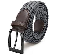 FAIRWIN Elastic Braided Stretch Mens Golf Casual Jeans Belts Woven 1 3/8" Nylon Work Belts for Men Pants Shorts, Doe, M (Waist 30"-36") Stretch
