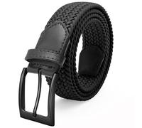 Fairwin Elasticated Braided Belt Men Stretch Nylon No Holes Pin Buckle 3.3cm Woven Belts Casual Jeans Chinos Narrow Webbing Mens Stretchy Sports