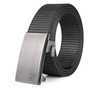 FAIRWIN Men's Ratchet Belt, Nylon Tactical Belt, Adjustable Ratcheting Buckle for Golf Work Casual Outdoor Hiking Daily Wear, Sliver, S(32"-38"Waist)