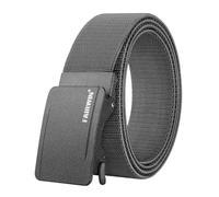 FAIRWIN Men's Ratchet Belt, Nylon Web Golf & Work Belts with Quick-Release Automatic Buckle, Adjustable Casual Belt for Jeans, Light Grey, 32-38W/S