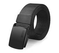 FAIRWIN Men's Ratchet Belt - Nylon Web Work Belt with Automatic Buckle, Adjustable for Jeans, Pants, Golf, and Everyday Use, Black, XXXL(53"-58"waist)