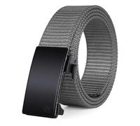 FAIRWIN Men's Ratchet Web Belt,1.25 inch Nylon Automatic Buckle Belt,No Holes Invisible Belt for Men