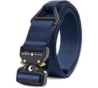 FAIRWIN Men's Tactical Belt, Rigger Belt, Utility Nylon Web Waist Work Belt for Men with V-ring Quick-Release Buckle, Blue, S(Waist 30''-36''Width 1.5'')