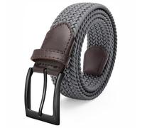 Fairwin Narrow Braided Belt Men Elastic Woven Nylon Pin Buckle 3.3cm Stretch Belts Casual Jeans Chinos Webbing Mens Stretchy Elasticated Trousers