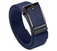 FAIRWIN Ratchet Belts for Men, Golf Web Belt for Jeans with Automatic Buckle Adjustable Tactical Nylon Men's Belt, Blue, L(Waist 42"-46")