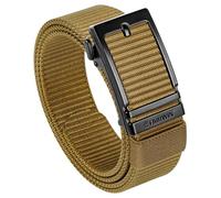 FAIRWIN Ratchet Belts Men Casual Golf Web Belt Jeans with Automatic Adjustable Buckle Tactical Nylon Mens Waist Belt Cloth, Brown, M(37"-43"waist)