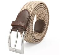 Fairwin Webbing Braided Elastic Belt Men Woven Nylon Pin Buckle No Holes 3.3cm Belts Work Canvas Trousers Narrow Stretchy Mens Elasticated Sports