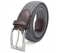 Fairwin Woven Elastic Belt Men Braided Nylon Pin Buckle No Holes 3.3cm Stretch Belts Webbing Narrow Casual Jeans Elasticated Stretchy Trousers