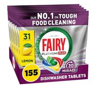 Fairy 30 Minute Miracle Platinum Plus Dishwasher Tablets, 5x 31 Capsules, Fairy N.1 In Tough Food Cleaning, Dishwasher Cleaner