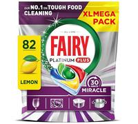 Fairy 30 Minute Miracle Platinum Plus Dishwasher Tablets, 82 Capsules,Fairy N.1 In Tough Food Cleaning, Dishwasher Cleaner