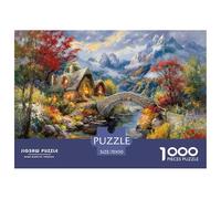 Fairy Abode by The Stream Bridge Jigsaw Puzzles for Adults Interesting Puzzles 1000 Piece Educational Games Home Decoration Gifts 70x50cm/1000pcs