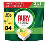 Fairy All-In-1 Dishwasher Tablets Bulk, Fairy Dishwasher Tablets, 84 Tablets, Lemon, Effective Even On Dried-On Grease, Dishwasher Tabs