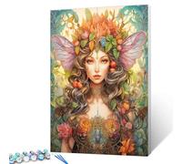Fairy Angel Paint by Number for Adults Wing Picture DIY Digital Oil Painting Kits on Canvas with Brushes and Acrylic Pigment Beautiful Women Artwork for Home Decor Gifts 16x20In (Frameless)