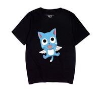 Fairy Anime Tail T-Shirt Happy Natsu Dragneel T-Shirt Erza Scarlet Short Sleeve Loose Summer Cotton Tee