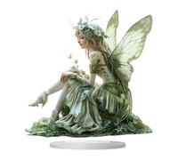 Fairy Art for Outdoor Use - 2D Acrylic Sign Decoration, Sitting Fairy Decoration for Outdoor Use | for Yard, Patio, Backyard, Flower Pots, Planters, Indoor Use and Desk