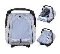 Fairy Baby Car Seat Cover Winter Breathable Carseat Cover Soft Warm Lambswool Lining Rain & Snow Repellent Universal Fit for Infant Car Seat (Grey-mesh)