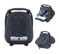 Fairy Baby Car Seat Cover Winter Breathable Carseat Cover Soft Warm Lambswool Lining Rain & Snow Repellent Universal Fit for Infant Car Seat (Black-mesh)