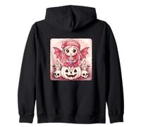 Fairy Bat Kawaii Pastel Goth Creepy Cute Skeleton Zip Hoodie