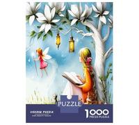 Fairy Bird Magnolia 1000 Pieces Jigsaw Puzzle Delicate Woodland Magic Classic Jigsaw Puzzle Recycled Cardboard Family Lovers Holiday Activity Indoor Leisure Cognitive Development 52x3