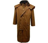 FAIRY BOUTIQUE Adult Long Sleeve Adjustable Cuffs Zip Up Wax Coat Mens Detachable Hood Long Length Jacket