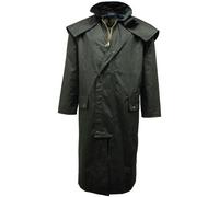 FAIRY BOUTIQUE Adult Long Sleeve Adjustable Cuffs Zip Up Wax Coat Mens Detachable Hood Long Length Jacket