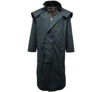 FAIRY BOUTIQUE Adult Long Sleeve Adjustable Cuffs Zip Up Wax Coat Mens Detachable Hood Long Length Jacket