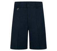 FAIRY BOUTIQUE Boys Two Side Pocket Zip and Clip Shorts Kids School Wear Half Elastic Waist Uniform Shorts Navy