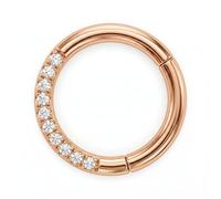 FAIRY BOUTIQUE Dainty Nose Ring Hoop Minimalist Stainless Steel Seamless Septum Clicker Ring Hypoallergenic Cartilage Helix Tragus Piercing Jewellery For Women Men (Rose gold, 1.2mm x 8mm)