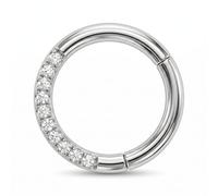 FAIRY BOUTIQUE Dainty Nose Ring Hoop Minimalist Stainless Steel Seamless Septum Clicker Ring Hypoallergenic Cartilage Helix Tragus Piercing Jewellery For Women Men (Silver, 1.2mm x 8mm)