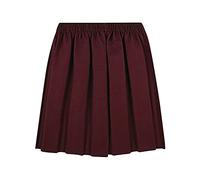 FAIRY BOUTIQUE Girls Back to School Uniform Skirts, Kids Summer Formal Dress Bottom Round Elasticated Waist Box Pleated Stretch Skirt (Wine, 7-8 Years)