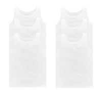 FAIRY BOUTIQUE Girls Cotton Underwear Vests (6Pack) - Super Soft Breathable Kids Undershirts, Sleeveless School Vest Tops, Lightweight Innerwear (3-5 Years, White)