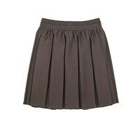 FAIRY BOUTIQUE Girls Elasticated Waist School Uniform Skirt Kids All Round Box Pleated Casual Wear Skirt Brown