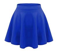 FAIRY BOUTIQUE Girls Flippy Flared High Waisted Mini Skirt Kids Plain Short Skater Pleated Stretch Skirts Royal Blue
