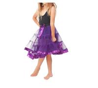 FAIRY BOUTIQUE Kids 80s Fancy Dance Party 18 Inches Long Tutu Skirt Girls 2 Layer Elasticated Waist Bow Tie at Front Petticoat Tutu Skirt Purple