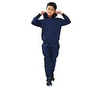 FAIRY BOUTIQUE Kids Girls Boys Plain Tracksuit Back to School - Children Pe School Zipper Hoodie Top Bottom Jogging Suit (Navy, 11-12 Years)