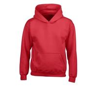 FAIRY BOUTIQUE® Kids Unisex Plain Fleece Pullover Hoodie - Boys Girls Hooded Top Sweatshirt With Kangaroo Pocket (Red, 11-12 Years)