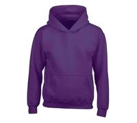 FAIRY BOUTIQUE® Kids Unisex Plain Fleece Pullover Hoodie - Boys Girls Hooded Top Sweatshirt With Kangaroo Pocket (Purple, 9-10 Years)