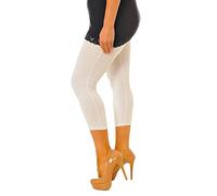 FAIRY BOUTIQUE Ladies Extra Comfort 3/4 Cropped Legging Womens Yoga Casual Wear Capri Stretch Pants White