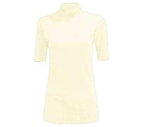 FAIRY BOUTIQUE Ladies High Turtle Polo Neck Jumper Womens Short Sleeve Casual Wear Stretchy Top Shirt Plus 8-26 Cream
