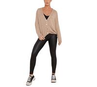 FAIRY BOUTIQUE Ladies Italian Gold Button Knitted Cardigan Womens Lose Fit Ribbed Cuff Sweater One Size Fit UK 8-12