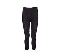 FAIRY BOUTIQUE Ladies Knitted Warm Chunky Cable Leggings Womens Thick Winter Wear Trouser Jegging Pants Black