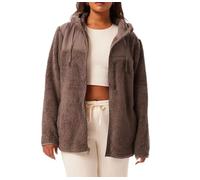 FAIRY BOUTIQUE Ladies Long Sleeve Fleece Woven Lined Hood Zip Up Jacket Womens Winter Wear Hoodie Jacket Top with Large Chest Pocket