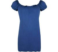 FAIRY BOUTIQUE Ladies Off Shoulder Gathered T Shirt Tops Womens Gypsy Boho Ruched Elasticated Stretch Top Navy