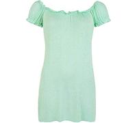 FAIRY BOUTIQUE Ladies Off Shoulder Gathered T Shirt Tops Womens Gypsy Boho Ruched Elasticated Stretch Top Mint