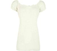 FAIRY BOUTIQUE Ladies Off Shoulder Gathered T Shirt Tops Womens Gypsy Boho Ruched Elasticated Stretch Top Cream