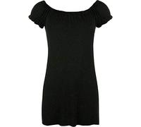 FAIRY BOUTIQUE Ladies Off Shoulder Gathered T Shirt Tops Womens Gypsy Boho Ruched Elasticated Stretch Top Black