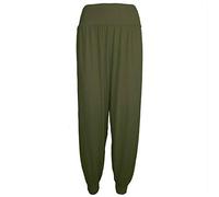 FAIRY BOUTIQUE Ladies Plus Size Harem Trousers Full Length Stretch Casual Pants Girls Baggy Trousers for Yoga Summer Beach (Khaki UK 24-26 Womens)