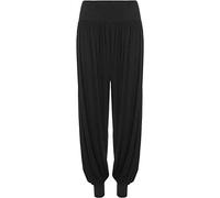 FAIRY BOUTIQUE Ladies Plus Size Harem Trousers Full Length Stretch Casual Pants Girls Baggy Trousers for Yoga Summer Beach (Black UK 12-14 Womens)